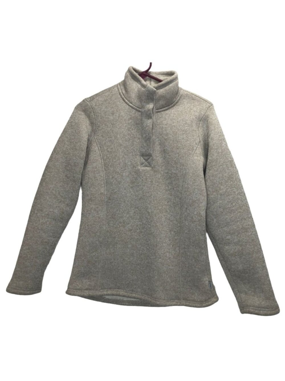 Avalanche Pullover Sweater Womens S Beige Fleece Lined Snaps Princess Seams